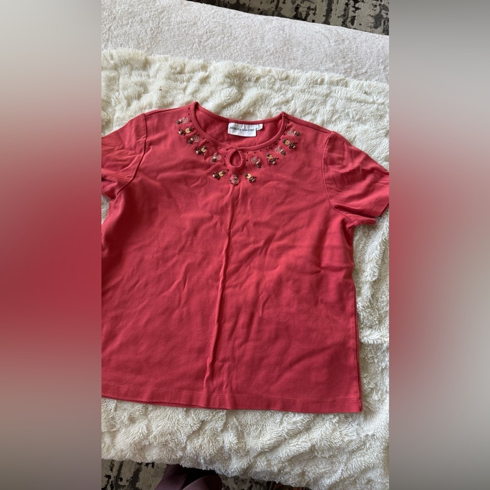 Rebecca Malone Women Embellished Red Shirt